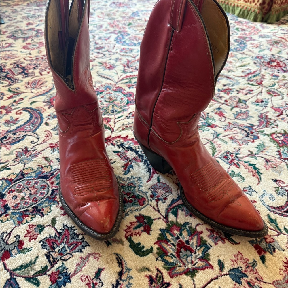 Men’s Red Leather Cowboy Boots